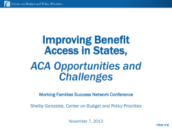 Improving Benefits Access in States: Center on Budget and Policy