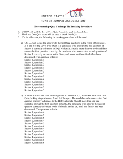 Horsemanship Quiz Challenge Tie Breaking Procedure 1. USHJA
