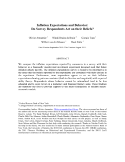 Inflation Expectations and Behavior: Do Survey