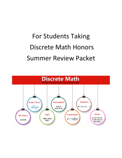 Discrete Math Honors - Plymouth Public Schools
