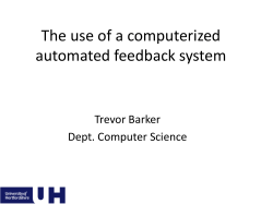 Gives prompt feedback - studynet.herts.ac.uk