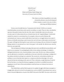 Ethical Drones - Centre for Ethics, University of Toronto