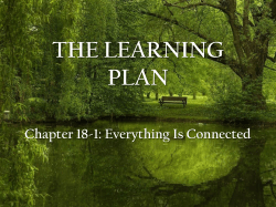 THE GAME PLAN - Introduction Ecology 1