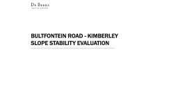 Input Data for Kimberley Pit Slope Analysis Results