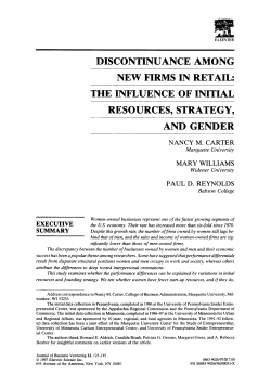 discontinuance among new firms in retail: the