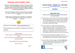 Friends and Family Test - Rowcroft Medical Centre