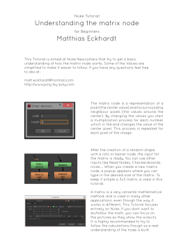 Understanding the matrix node Matthias Eckhardt