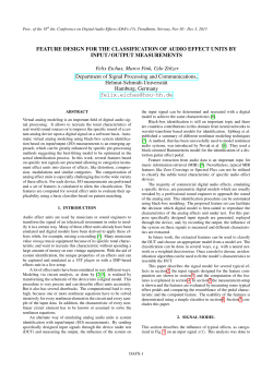Feature Design for the Classification of Audio Effect Units by