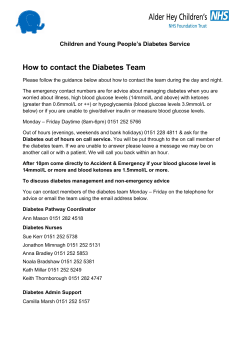 How to contact the Diabetes Team
