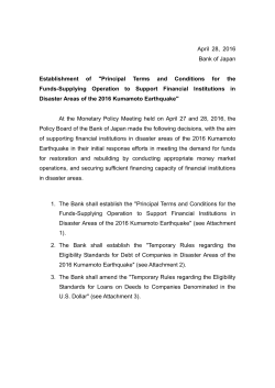 Terms and Conditions for the Funds-Supplying Operation to Support