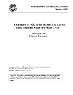 QE in the Future: The Central Bank`s Balance Sheet in a Fiscal