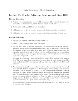 Lecture 16: Graphs, Adjacency Matrices and Lists, DFS