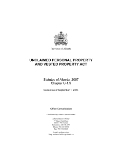 unclaimed personal property and vested property act