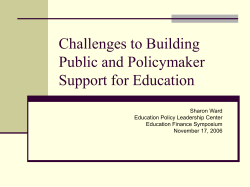 Challenges to Building Public and Policymaker Support for Education