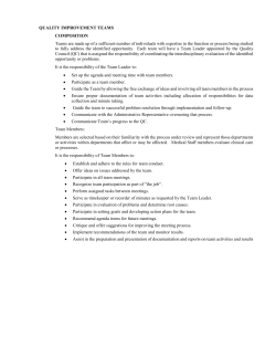 Quality Improvement Team Process