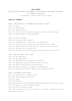 PHILIPPINES RULES AND REGULATIONS ON TRADEMARKS