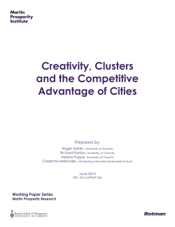 Creativity, Clusters and the Competitive Advantage of Cities