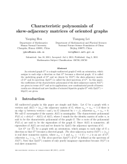 Characteristic polynomials of skew-adjacency matrices of