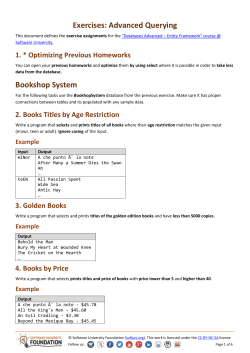 Exercises: Advanced Querying