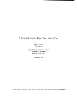 A Constant Update Time Finger Search Tree
