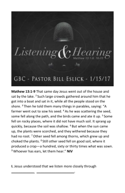 click here to sermon notes for Listening and Hearing
