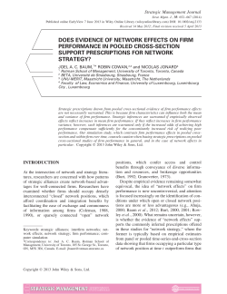 Does evidence of network effects on firm performance in pooled