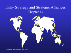 Entry Strategy and Strategic Alliances Chapter 14