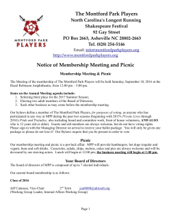The Montford Park Players Notice of Membership Meeting and Picnic