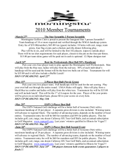 2007 Member Tournaments - Morningstar Golfers Club