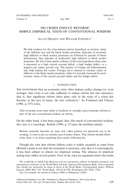 DO CRISES INDUCE REFORM? SIMPLE EMPIRICAL TESTS OF