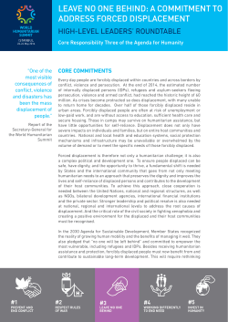 leave no one behind: a commitment to address forced displacement