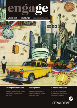 Growing Places A Tale of Three Cities The Regeneration Game