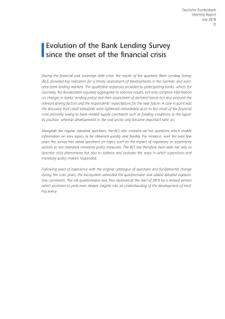 Evolution of the Bank Lending Survey since the onset of the financial