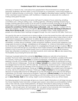 Presidents Report 2015 from Lauren McKinley Renzetti Unicamp is