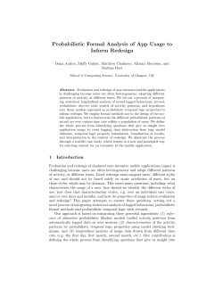 Probabilistic Formal Analysis of App Usage to Inform Redesign