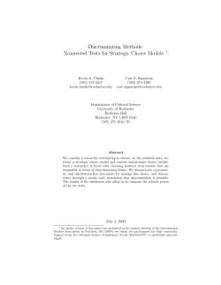 Nonnested Tests for Strategic Choice Models