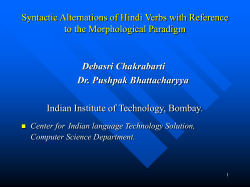 Examining the Syntactic Alternations of Hindi Verbs with