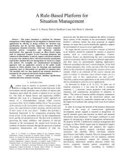 A Rule-Based Platform for Situation Management