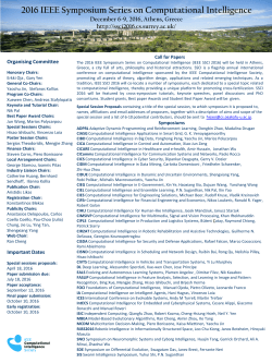 2016 IEEE Symposium Series on Computational Intelligence