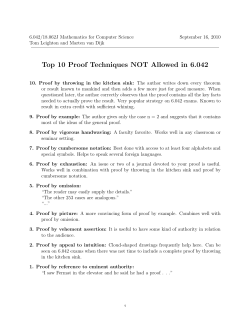 Top Ten Proof Techniques Not Allowed in 6.042