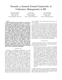 Towards a General Formal Framework of Coherence Management