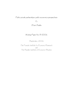 Public&minus;private partnerships - The Eitan Berglas School of Economics