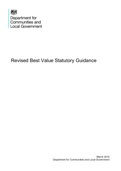 Revised Best Value Statutory Guidance