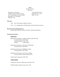 1 VITA Research and Teaching Interests