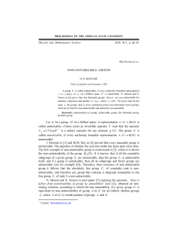 Mathematics NON-UNITARIZABLE GROUPS Let G be a group, H be