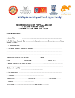 Club Application Form - Shropshire Junior Football League