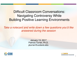 Difficult Classroom Conversations