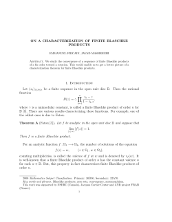 ON A CHARACTERIZATION OF FINITE BLASCHKE PRODUCTS 1