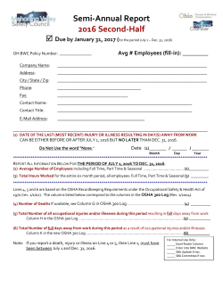 Taken from OSHA 300 Log (Rev. 01/2004)