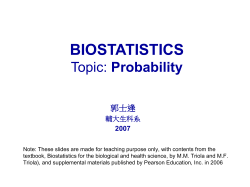 BIOSTATISTICS Topic: Exploring data